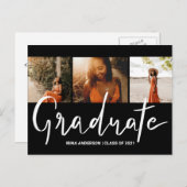 エレガントタイポグラフィモダン写真|黒を卒業  インビテーションポストカード (正面/裏面)