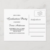 エレガントタイポグラフィモダン写真|黒を卒業  インビテーションポストカード (裏面)
