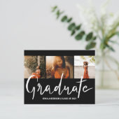 エレガントタイポグラフィモダン写真|黒を卒業  インビテーションポストカード (スタンド正面)