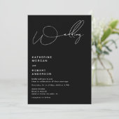 エレガントタイポグラフィモダン結婚式招待状 招待状 (スタンド正面)