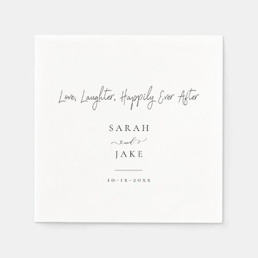 エレガントタイポグラフィモダン「愛のナ結婚プキン スタンダードカクテルナプキン (正面)