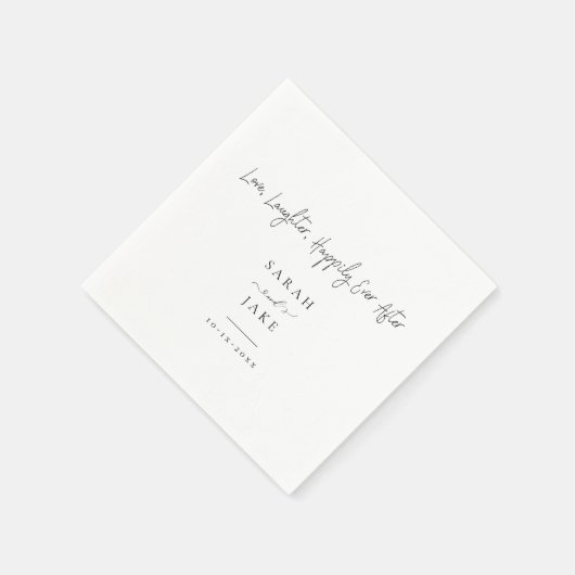 エレガントタイポグラフィモダン「愛のナ結婚プキン スタンダードカクテルナプキン (角)