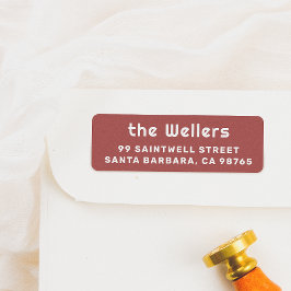 エレガントタイポグラフィレッド&ホワイトレトロ ラベル