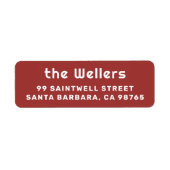 エレガントタイポグラフィレッド&ホワイトレトロ ラベル (正面)