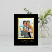 エレガントタイポグラフィ写真結婚に感謝金ゴールド 箔招待状ポストカード (立ち正面)