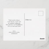 エレガントタイポグラフィ写真結婚に感謝金ゴールド 箔招待状ポストカード (裏面)