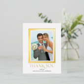 エレガントタイポグラフィ写真結婚に感謝金ゴールド 箔招待状ポストカード (立ち正面)