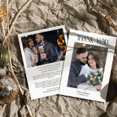 エレガントタイポグラフィ冬の結婚式の写真 サンキューカード