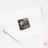 エレガントタイポグラフィ卒業ありがとう スクエアシール (封筒)