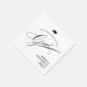 エレガントタイポグラフィ卒業のカスタマイズ スタンダードカクテルナプキン (角)