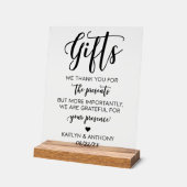 エレガントタイポグラフィ台本ミニマル結婚式の贈り物 アクリルサイン (傾斜)