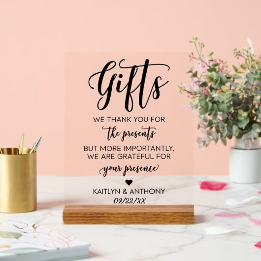 エレガントタイポグラフィ台本ミニマル結婚式の贈り物 アクリルサイン (ウェディング)