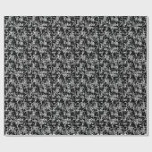 エレガントタイポグラフィ名パターンブラック ラッピングペーパー (フラット)