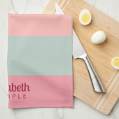 エレガントタイポグラフィ名最高のストライプのテンプレート キッチンタオル (四つ折り)