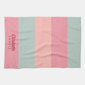 エレガントタイポグラフィ名最高のストライプのテンプレート キッチンタオル (横)