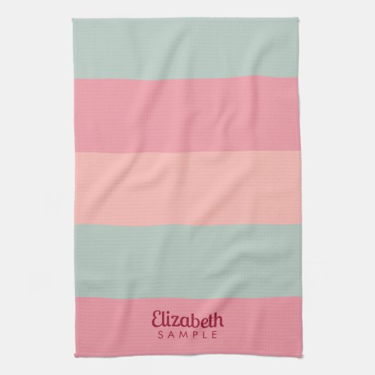エレガントタイポグラフィ名最高のストライプのテンプレート キッチンタオル (縦)
