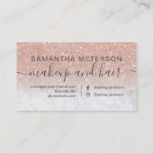 エレガントタイポグラフィ大理石バラ金ゴールドグリッターグラデーション ロイヤリティカード (裏面)