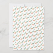 エレガントタイポグラフィ桃結婚の花 招待状 (裏面)