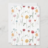 エレガントタイポグラフィ水彩野花結婚の 招待状 (裏面)