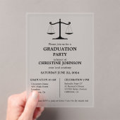 エレガントタイポグラフィ法学校卒業党 アクリル招待状 (インサイチュ (ポータブル))