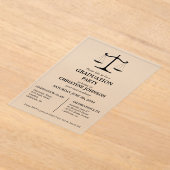 エレガントタイポグラフィ法学校卒業党 アクリル招待状 (レイダウン)