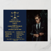 エレガントタイポグラフィ法学校卒業党 箔招待状 (正面)