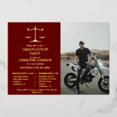 エレガントタイポグラフィ法学校卒業党 箔招待状 (正面)