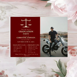 エレガントタイポグラフィ法学校卒業党 箔招待状