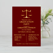 エレガントタイポグラフィ法学校卒業党 箔招待状 (立ち正面)