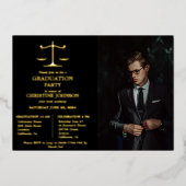 エレガントタイポグラフィ法学校卒業党 箔招待状 (正面)