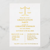 エレガントタイポグラフィ法学校卒業党 箔招待状 (正面)