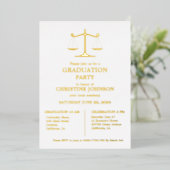 エレガントタイポグラフィ法学校卒業党 箔招待状 (立ち正面)