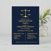 エレガントタイポグラフィ法学校卒業党 箔招待状 (立ち正面)