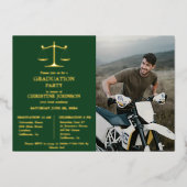 エレガントタイポグラフィ法学校卒業党Foi 箔招待状 (正面)