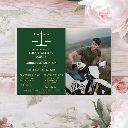 エレガントタイポグラフィ法学校卒業党Foi 箔招待状