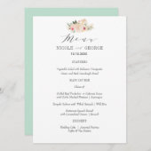 エレガントタイポグラフィ牡丹金ゴールド結婚又はパーティー メニュー (正面/裏面)