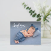 エレガントタイポグラフィ生まれたばかりのベビー写真 ポストカード (スタンド正面)