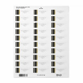 エレガントタイポグラフィ白黒ストライプ金ゴールド結婚s ラベル (フルシート)