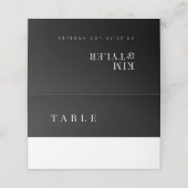 エレガントタイポグラフィ白黒モダン結婚ズ プレイスカード (外部開封)