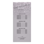 エレガントタイポグラフィ紫グリッターラベンダーグラデーション ラックカード (裏面)