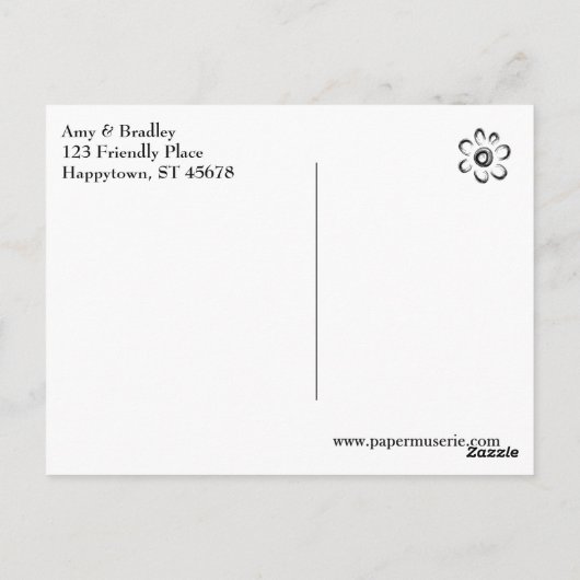 エレガントタイポグラフィ結婚の愛と感謝していの ポストカード (裏面)