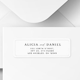 エレガントタイポグラフィ結婚差出人住所 ラベル