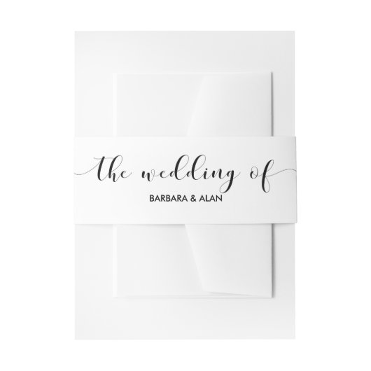 エレガントタイポグラフィ結婚式招待状腹バンド 招待状ベリーバンド (正面例)