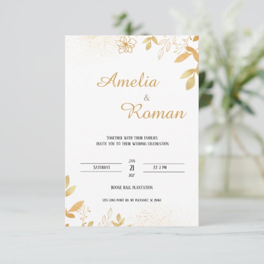 エレガントタイポグラフィ結婚病 招待状 (スタンド正面)