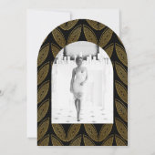 エレガントタイポグラフィ誕生日フォトサンキューカード 招待状 (裏面)