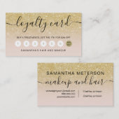 エレガントタイポグラフィ赤面イエロー金ゴールドグラデーショングリッター ロイヤリティカード (正面/裏面)