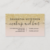 エレガントタイポグラフィ赤面イエロー金ゴールドグラデーショングリッター ロイヤリティカード (裏面)