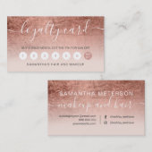 エレガントタイポグラフィ赤面バラ金ゴールドグラデーション箔 ロイヤリティカード (正面/裏面)