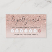 エレガントタイポグラフィ赤面バラ金ゴールドグリッターグラデーション ロイヤリティカード (正面)