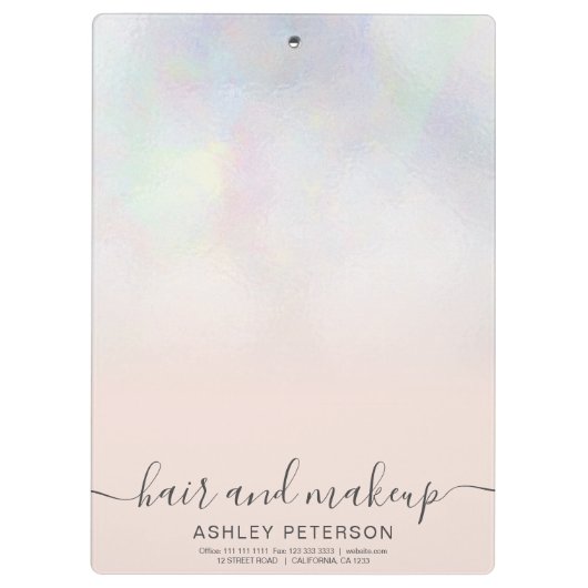 エレガントタイポグラフィ赤面真珠グラデーション貝 クリップボード (裏面)